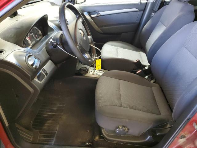 KL1TD56687B172129 - 2007 CHEVROLET AVEO BASE RED photo 7