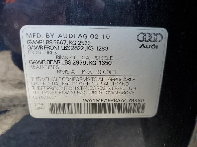 WA1MKAFP8AA079980 - 2010 AUDI Q5 PREMIUM PLUS BLUE photo 13