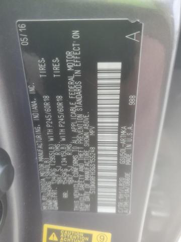 5TDKKRFH3GS155248 - 2016 TOYOTA HIGHLANDER XLE CHARCOAL photo 12