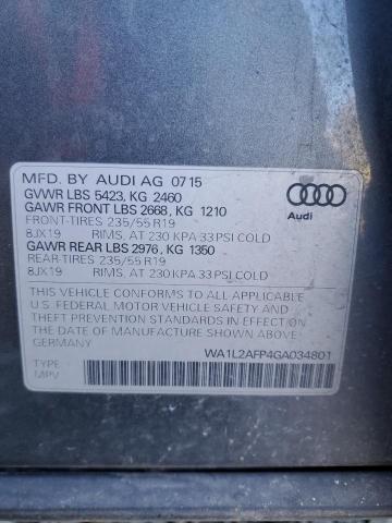 WA1L2AFP4GA034801 - 2016 AUDI Q5 PREMIUM PLUS Boz foto 13