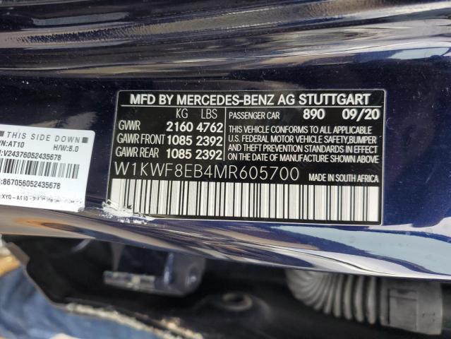 W1KWF8EB4MR605700 - 2021 MERCEDES-BENZ C 300 4MATIC BLUE photo 12