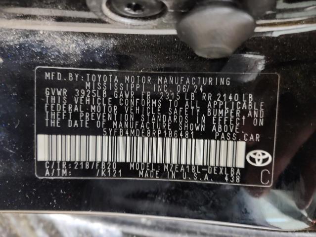 5YFB4MDE8RP186481 - 2024 TOYOTA COROLLA LE 黑色 照片 13