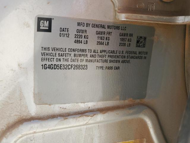1G4GD5E32CF268323 - 2012 BUICK LACROSSE PREMIUM SILVER photo 12