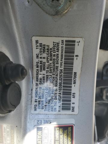 1HGFA16596L029764 - 2006 HONDA CIVIC LX 银色 照片 13