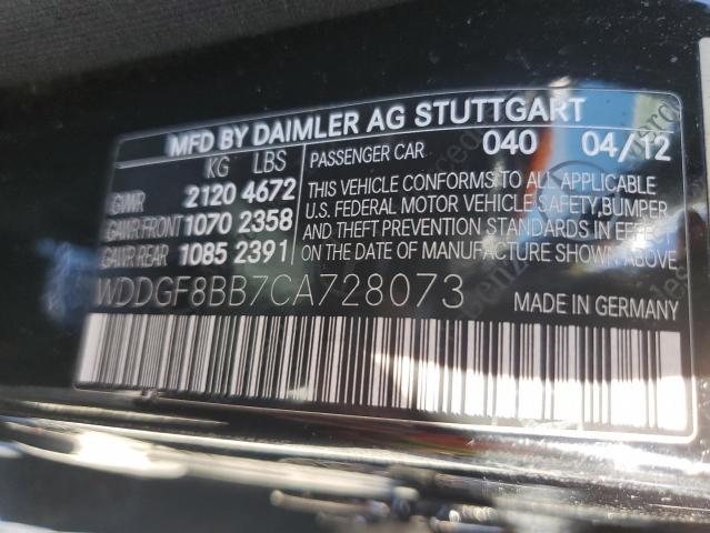 WDDGF8BB7CA728073 - 2012 MERCEDES-BENZ C 300 4MATIC BLACK photo 12