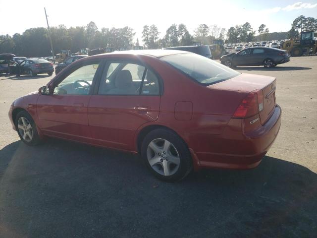 2HGES25715H556002 - 2005 HONDA CIVIC EX RED photo 2
