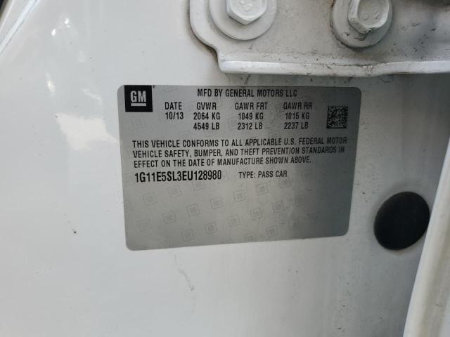 1G11E5SL3EU128980 - 2014 CHEVROLET MALIBU 2LT 白色 照片 12