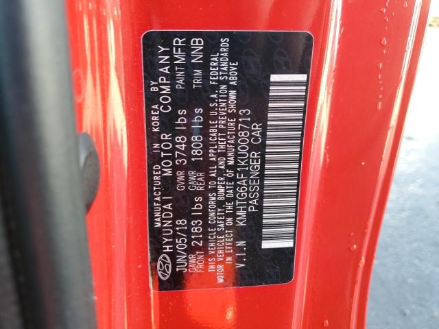 KMHTG6AF1KU008713 - 2019 HYUNDAI VELOSTER BASE Rot Foto 14