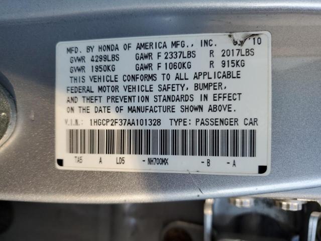 1HGCP2F37AA101328 - 2010 HONDA ACCORD LX GRAY photo 13