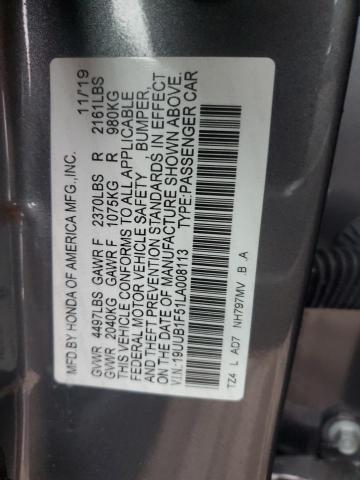19UUB1F51LA008113 - 2020 ACURA TLX TECHNOLOGY 银色 照片 13