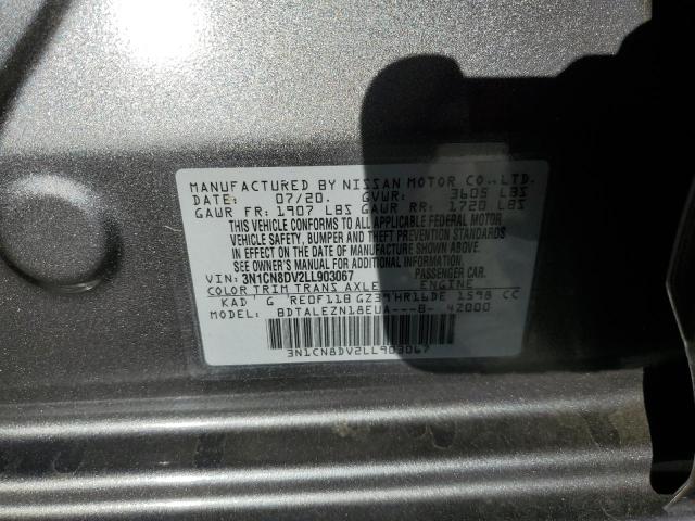 3N1CN8DV2LL903067 - 2020 NISSAN VERSA S Сұр фото 13