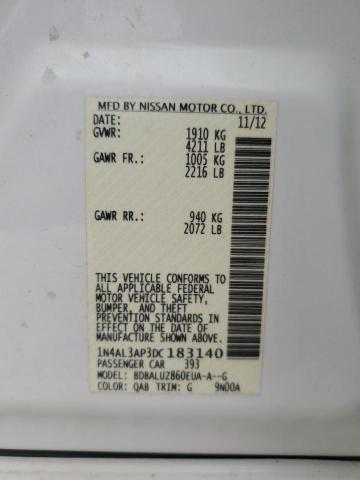 1N4AL3AP3DC183140 - 2013 NISSAN ALTIMA 2.5 白色 照片 12