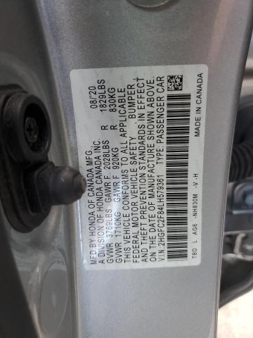 2HGFC2F84LH579361 - 2020 HONDA CIVIC SPORT 银色 照片 13