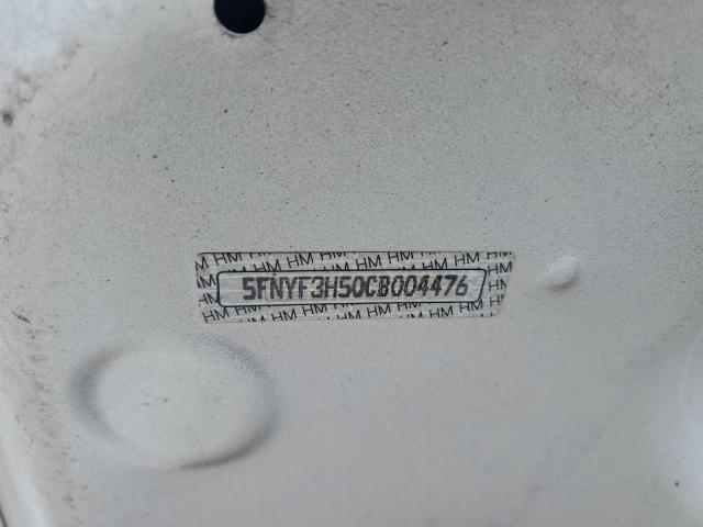 5FNYF3H50CB004476 - 2012 HONDA PILOT EXL 白色 照片 12