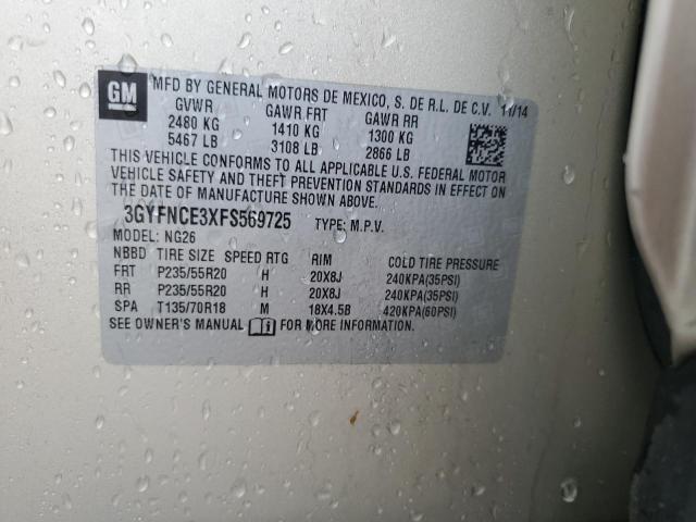 3GYFNCE3XFS569725 - 2015 CADILLAC SRX PERFORMANCE COLLECTION Beige photo 14