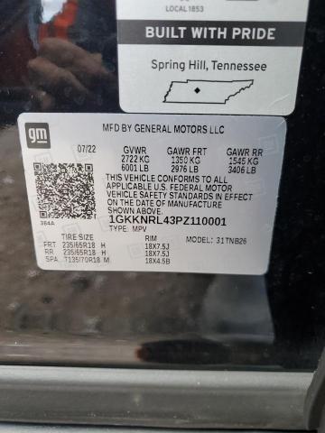 1GKKNRL43PZ110001 - 2023 GMC ACADIA SLE შავი ფოტო 14