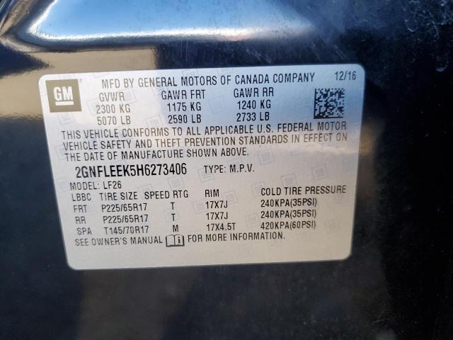 2GNFLEEK5H6273406 - 2017 CHEVROLET EQUINOX LS BLACK photo 14