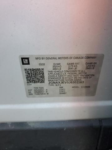 2GNAXJEV5J6301163 - 2018 CHEVROLET EQUINOX LT Silber Foto 13