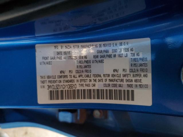 3MYDLBZV1GY108910 - 2016 TOYOTA SCION IA BLUE photo 12