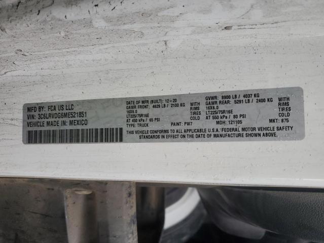 3C6LRVDG6ME521851 - 2021 RAM PROMASTER 2500 HIGH WHITE photo 13