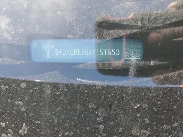 5YJXCBE28KF151653 - 2019 TESLA MODEL X ლურჯი ფოტო 14