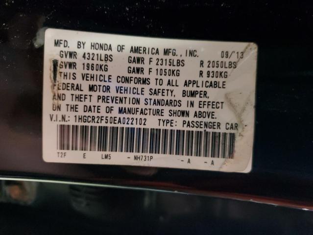 1HGCR2F50EA022102 - 2014 HONDA ACCORD SPORT BLACK photo 12