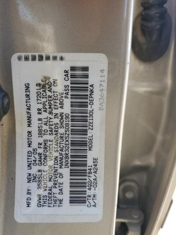 1NXBR32EX5Z508190 - 2005 TOYOTA COROLLA CE GOLD photo 12