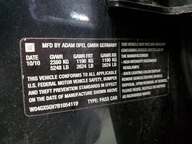 W04GX5GV7B1054119 - 2011 BUICK REGAL CXL BLACK photo 12