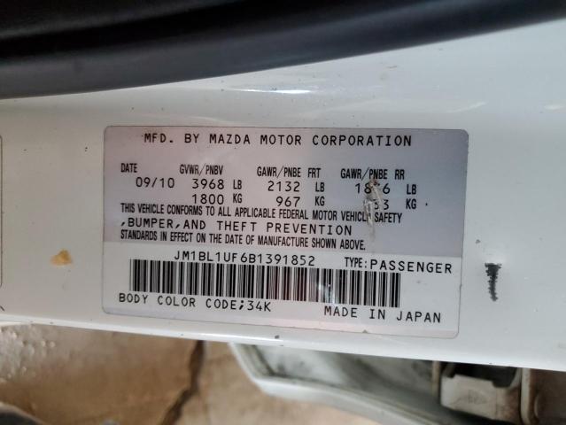 JM1BL1UF6B1391852 - 2011 MAZDA 3 I WHITE photo 12