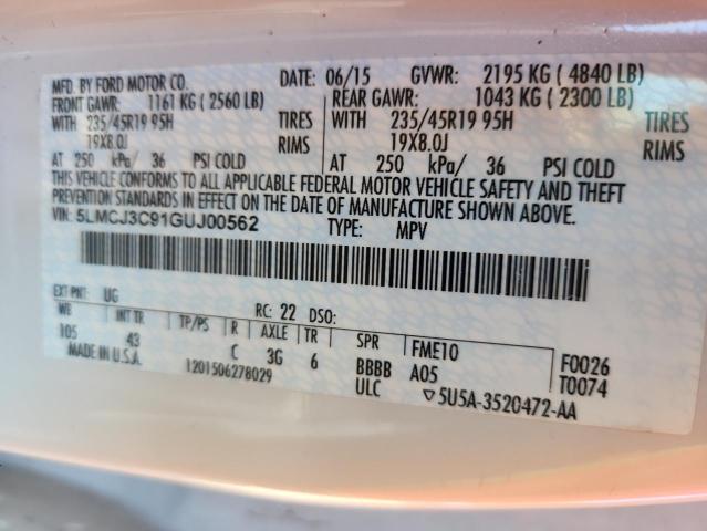 5LMCJ3C91GUJ00562 - 2016 LINCOLN MKC RESERVE Beyaz fotoğraf 13