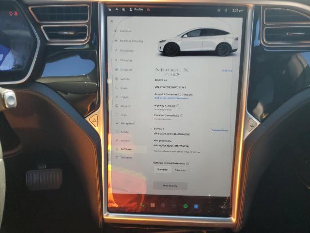 5YJXCBE24GF020243 - 2016 TESLA MODEL X WHITE photo 9