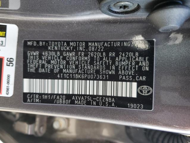 4T1C11BK6PU073631 - 2023 TOYOTA CAMRY LE GRAY photo 13
