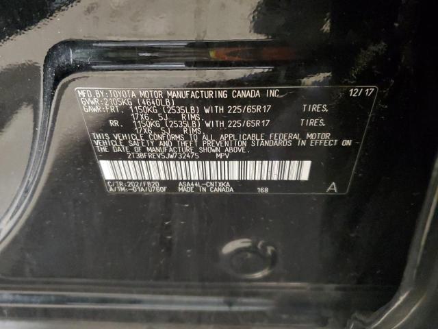 2T3BFREV5JW732475 - 2018 TOYOTA RAV4 LE Czarny zdjęcie 13