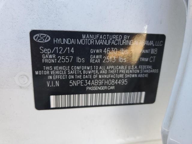 5NPE34AB9FH084495 - 2015 HYUNDAI SONATA SPORT WHITE photo 12