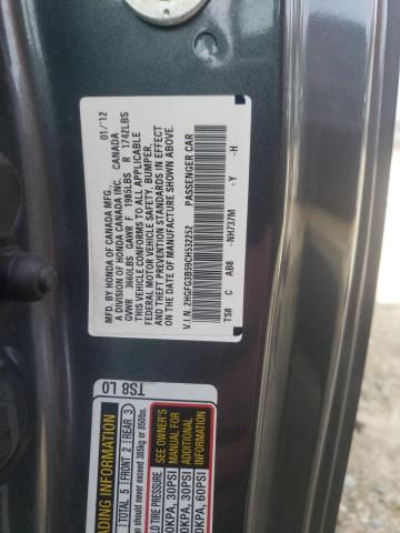 2HGFG3B59CH532252 - 2012 HONDA CIVIC LX GRAY photo 12