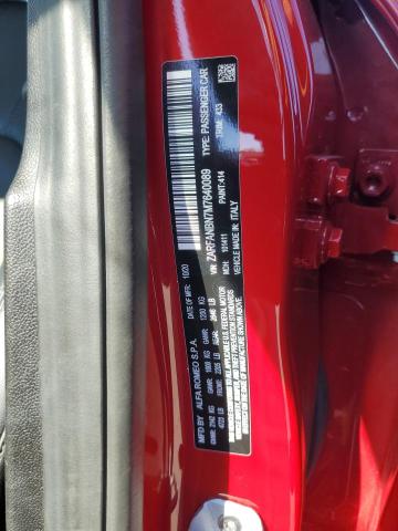 ZARFANBN7M7640089 - 2021 ALFA ROMEO GIULIA TI წითელი ფოტო 12