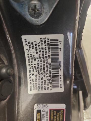 19XFA16699E034001 - 2009 HONDA CIVIC LX-S GRAY photo 12