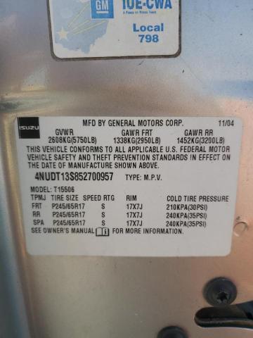 4NUDT13S852700957 - 2005 ISUZU ASCENDER S Silber Foto 12