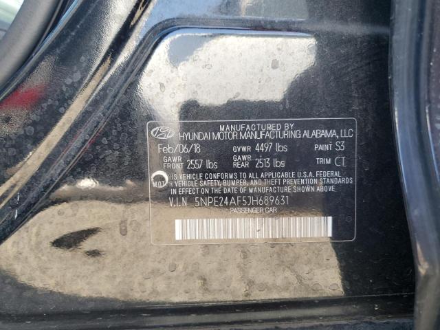 5NPE24AF5JH689631 - 2018 HYUNDAI SONATA SE შავი ფოტო 12