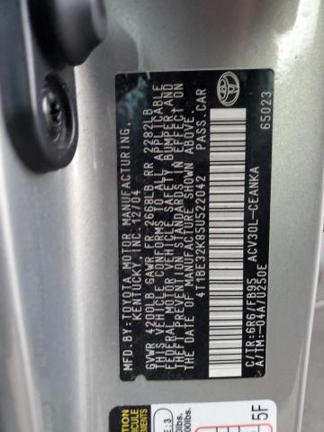 4T1BE32K85U522042 - 2005 TOYOTA CAMRY LE SILVER photo 12
