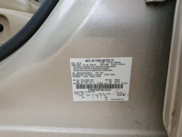 2FMGK5D87JBA18335 - 2018 FORD FLEX LIMITED Bej foto 13