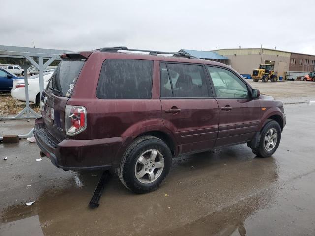 2HKYF18717H521394 - 2007 HONDA PILOT EXL MAROON photo 3