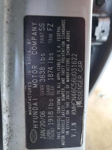 KMHCN46C56U031622 - 2006 HYUNDAI ACCENT GLS SILVER photo 12