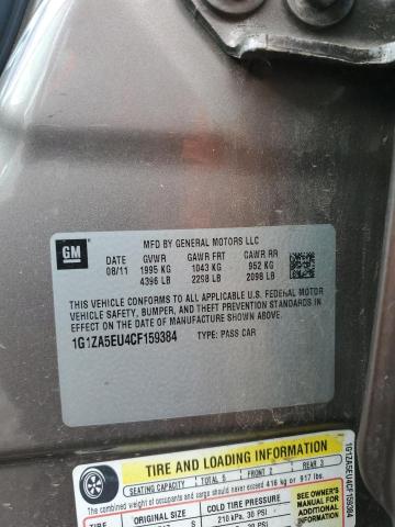 1G1ZA5EU4CF159384 - 2012 CHEVROLET MALIBU LS 灰色 照片 12