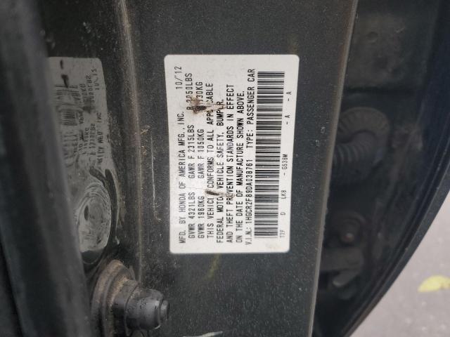 1HGCR2F89DA038761 - 2013 HONDA ACCORD EXL GRAY photo 12