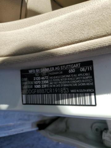 WDDGF8BB7CR191853 - 2012 MERCEDES-BENZ C 300 4MATIC WHITE photo 12