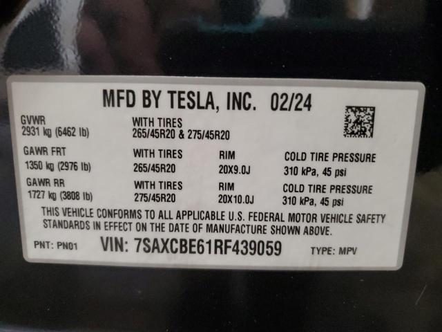 7SAXCBE61RF439059 - 2024 TESLA MODEL X CHARCOAL photo 13