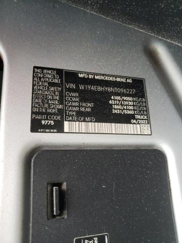 W1Y4EBHY8NT096227 - 2022 MERCEDES-BENZ SPRINTER 2500 Մոխրագույն լուսանկար 13