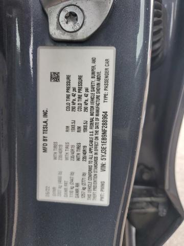 5YJ3E1EB9NF288964 - 2022 TESLA MODEL 3 ლურჯი ფოტო 12