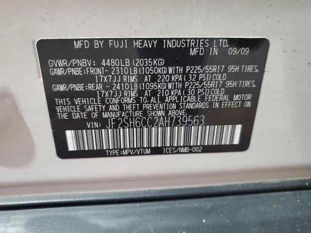 JF2SH6CC2AH739563 - 2010 SUBARU FORESTER 2.5X PREMIUM WHITE photo 13